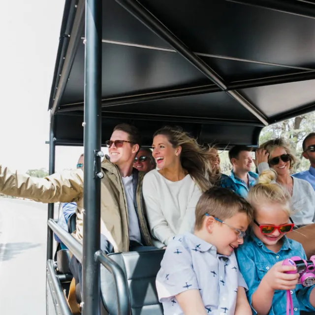 Smiling faces and selfies as this tour group enjoys the ride