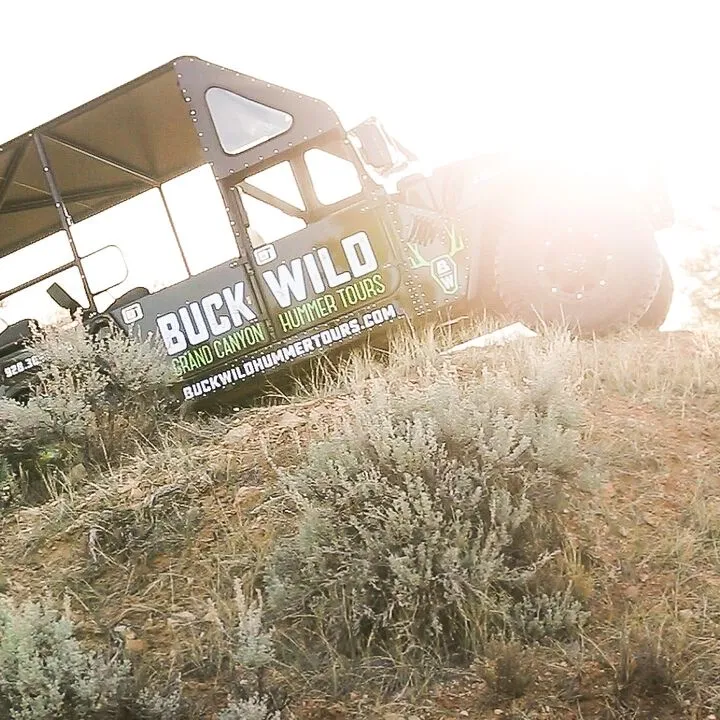 One of the custom Buck Wild hummers sitting on top of a hill