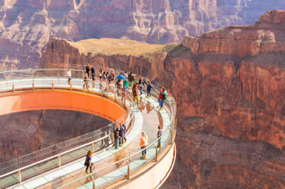 The Hualapai Skywalk in the West Rim of the Grand Canyon