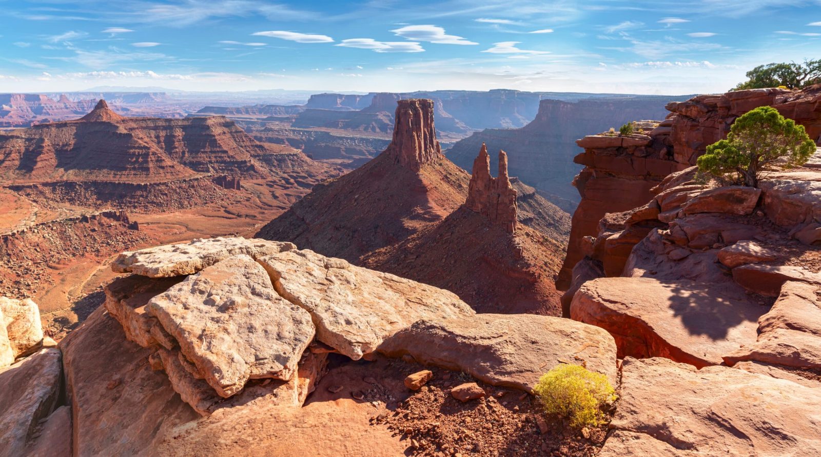 a canyon with a mountain in the background