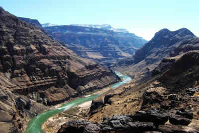 View of the Colorado River in the North Rim of the Grand Canyon