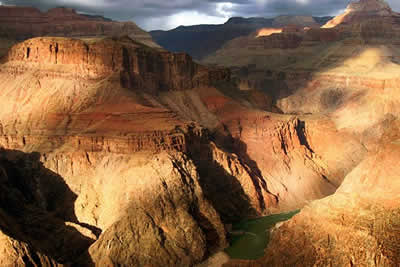 Grand Canyon with Shadows from clouds taken from North Rim Helicopter Tour