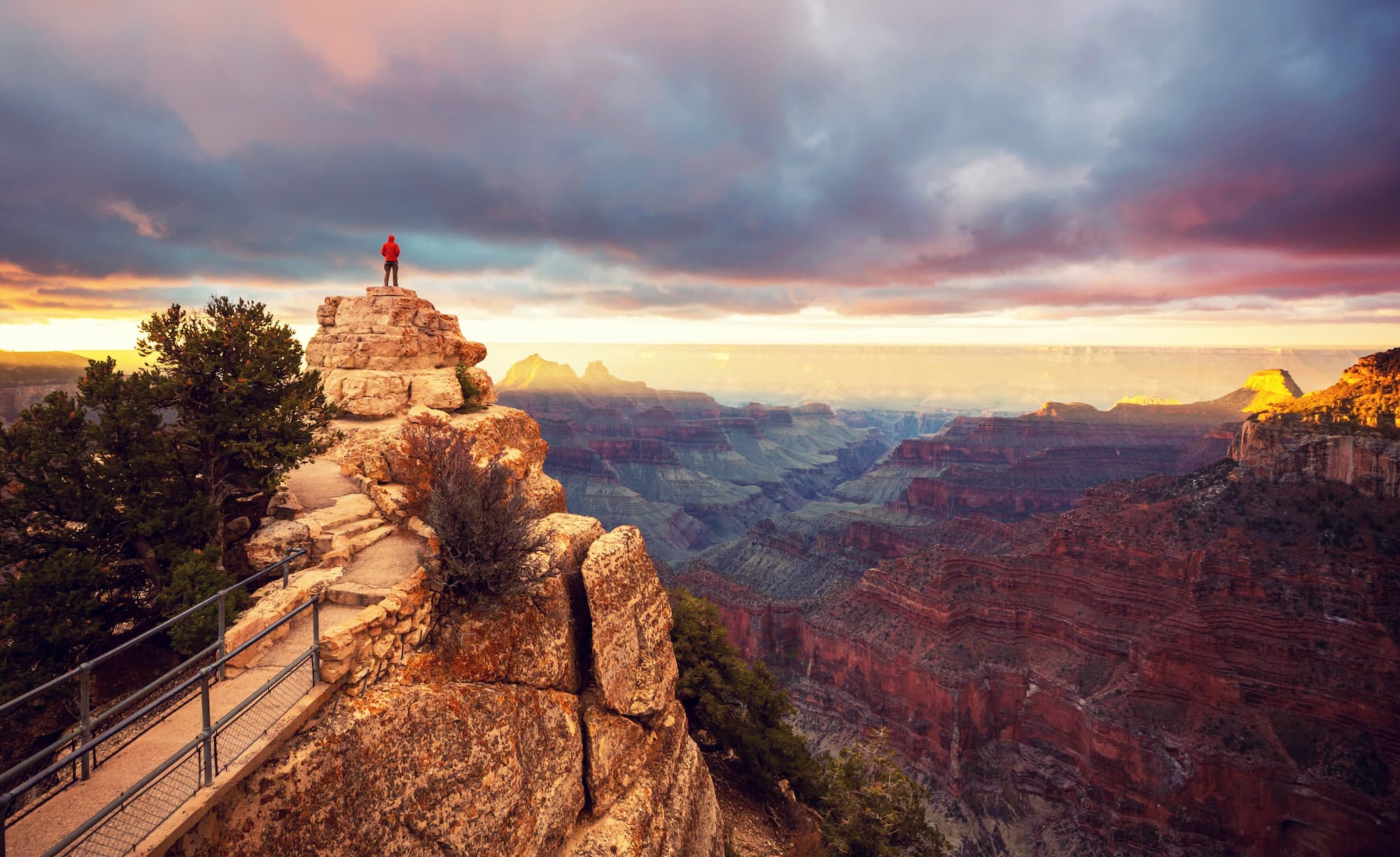 a canyon with a mountain in the background
